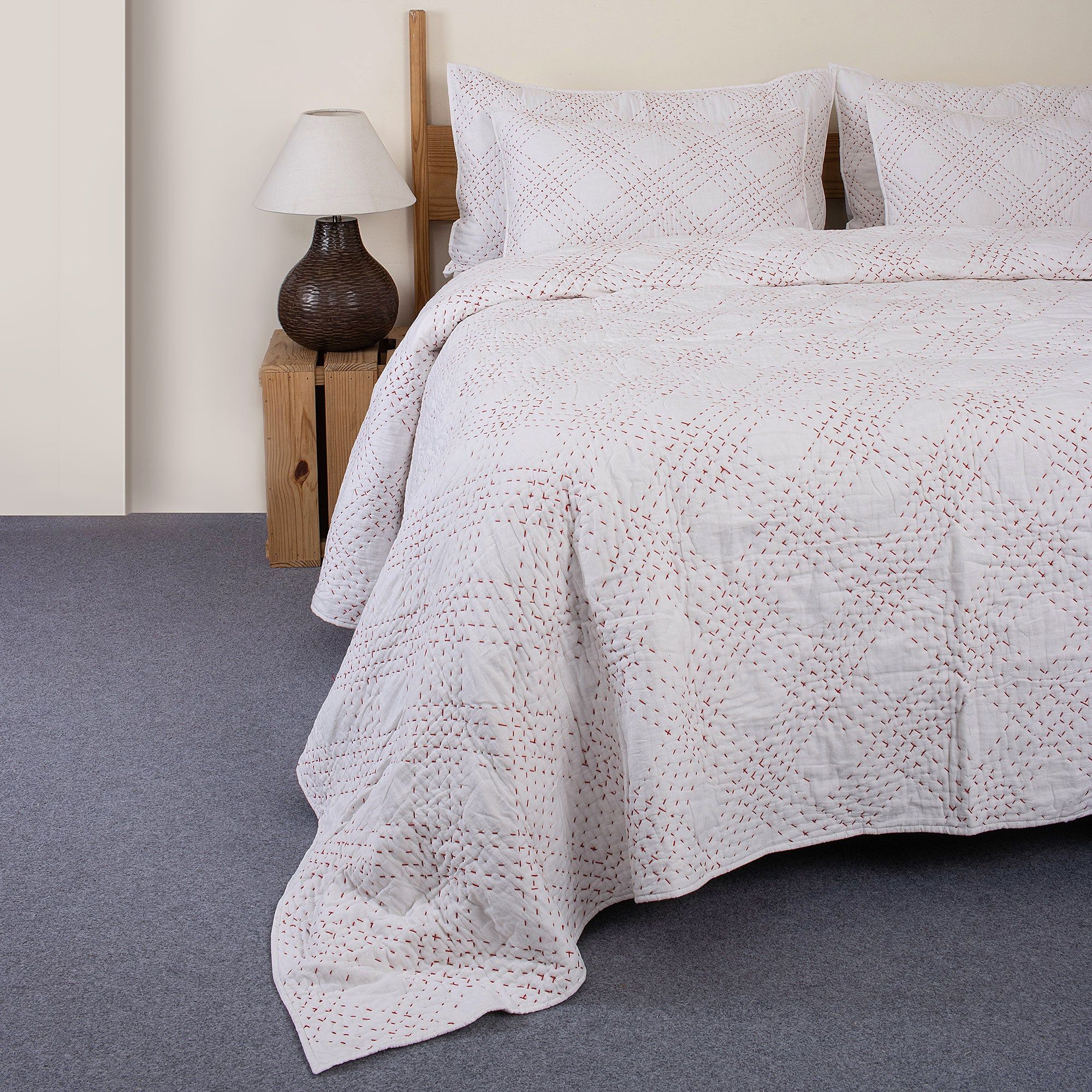 Solid Kantha Handmade Quilt For Winter